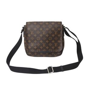 LOUIS VUITTON District Shoulder Bag Monogram Macassar Brown